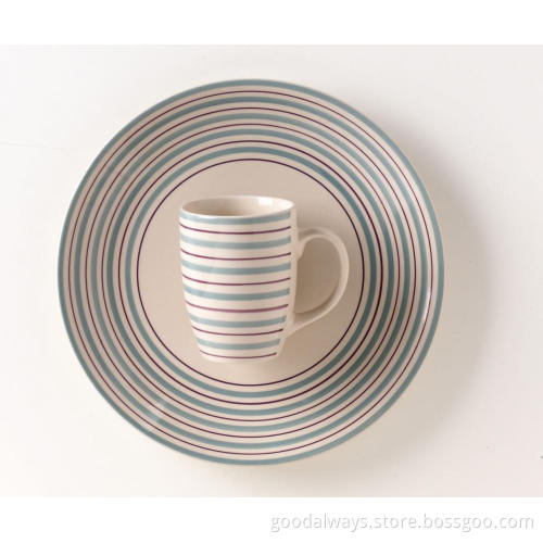 Ceramic handpainted dinner plate ceramic mug
